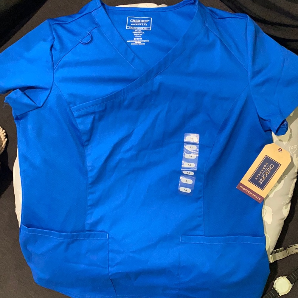 Brand New Cherokee Royal Blue Scrub Top